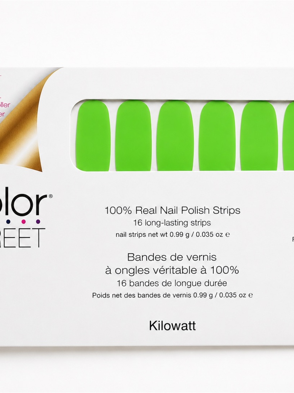 Color Street Kilowatt Glow In The Dark Neon Green Nail Strips Rare Retired